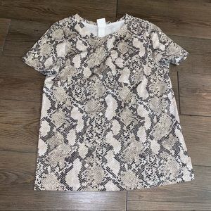 H&M Snakeskin cotton short sleeve tee w/ pocket